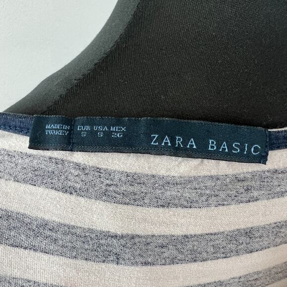 ZARA Basics Color Block Blue White Pink Red Stripe Skirt Dress Size S Small - Picture 6 of 7
